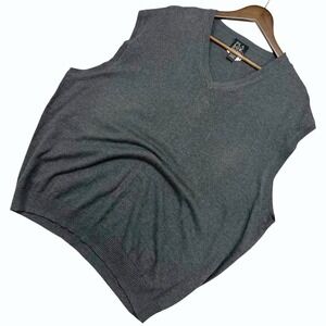 Jos A Bank Mens Gray V Neck Sleeveless Sweater Vest Knit Pima Cotton XXL